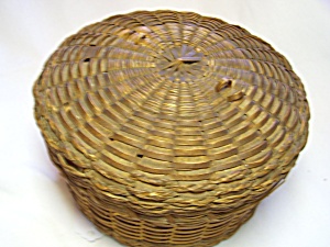 Hand Woven Sweet Grass Round Sewing Basket