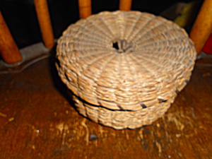 Native American Indian Woven Round Basket