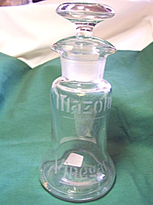 Antique Mazola Vinegar Bottle Acid Etched