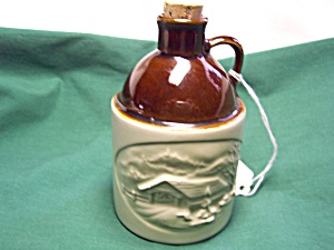 Vermont Jug With Covered Bridge Signed Kress