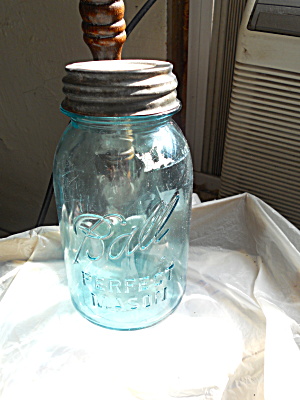 Blue Glass Ball Mason Jar Quart