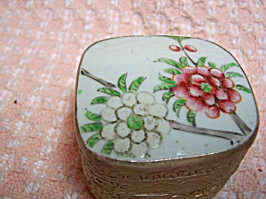 Punched Metal Box With Enameled Top