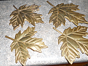 Korea Brass Maple Leaf Leaves Set Of 4