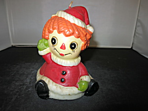Vintage Raggedy Ann Christmas Candle Vintage 1970s