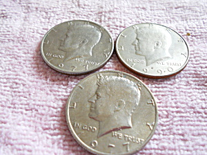Kennedy Half Dollars Set 3 1977 & 1990