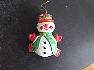 Snowman Plastic Christmas Ornament 4 Inch