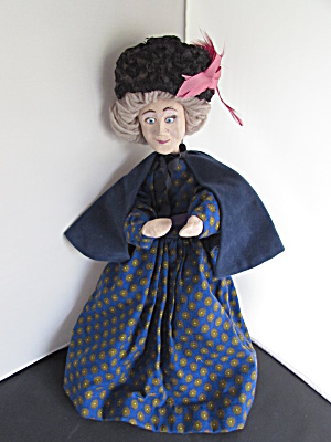 Granny Doll Posable Paper Mache Signed Carolyn Guy