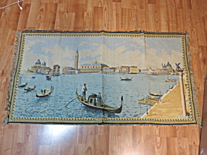Antique Tapestry Venezia Italy Bucintoro At Dock Possible Scene
