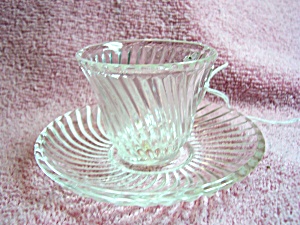 Federal Glass Co Childs Cup And Saucer Set