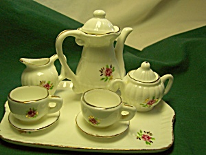 Miniature Tea Set Dolls Porcelain Roses