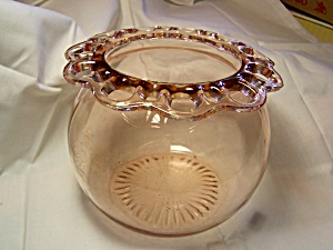 Pink Depression Glass Open Lace Bowl Anchor