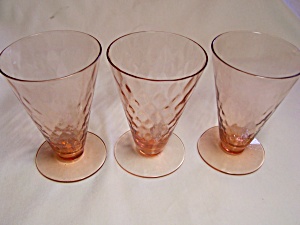 Pink Depression Footed Glass Optic Pattern