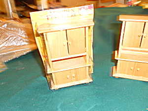 Dollhouse Furniture Wood Cupboard Pair