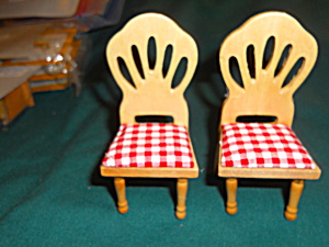 Dollhouse Kitchen Chairs Wood Set Of Two