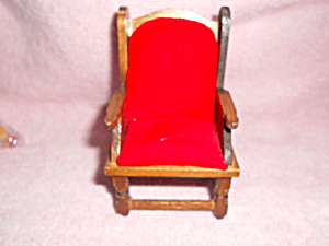 Dollhouse Arm Chair With Red Cushions