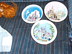 Disneyland Disney Castle Souvenir Plate Trio