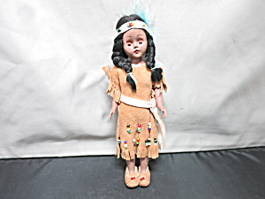 Indian Maiden Doll Sleepy Eye Suede Leather Beaded 8 Inch