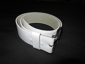White Genuine Steerhide Leather Belt Women's Size 36
