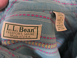 L L Bean Womens Blouse Size 10 Stripe Abstract 1970s