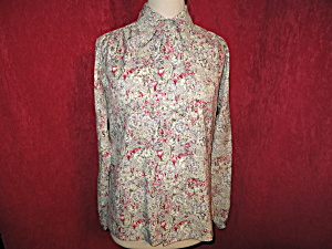 Alice Stuart Floral Blouse W Tie Tagged 14 But Small