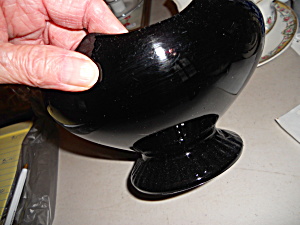 Black Amythest Glass Pedistal Bowl Candy Dish