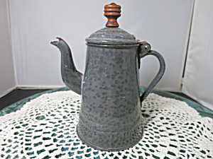 Graniteware Gray Enamelware Coffee Pot Teapot Gooseneck Spout