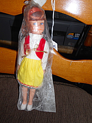 Vintage Hard Plastic Doll 7 1/2 Inch In Pkg