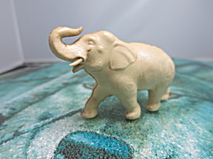 Vintage Elephant Trunk Up Figurine Length 3 1/2 Inches Plastic