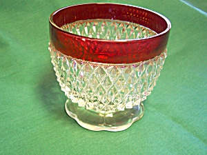 Indiana Diamond Flash Glass Footed Bowl
