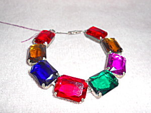 Gemstone Link Bracelet Faux Gemstones Plastic