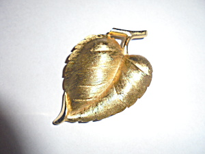 Trifari Gold Leaf Pin