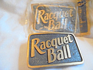 Vintage Racquet Ball Brass Belt Buckle Pair