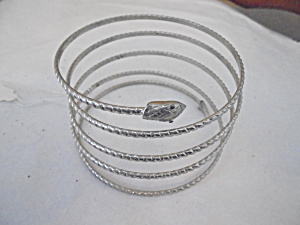Snake Bracelet Silver Tone Coil