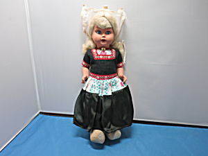 Vintage Holland Dutch Walking Doll With Wooden Shoes 11 Inch