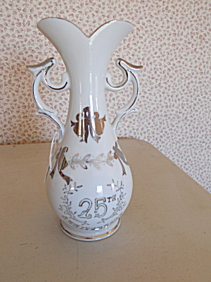 Lefton China 25th Anniversary Vase