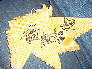 Vintage Embroidered Tablecloth 4 Napkins