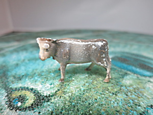 Vintage Cast Lead Cow Toy Figurine Made In France
