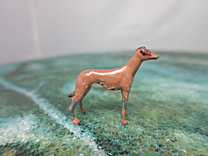 Greyhound Germany Lead Metal Dog Toy Figurine Brown