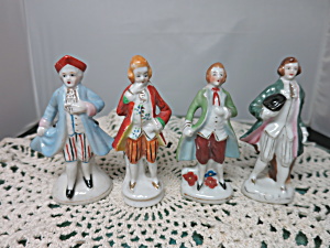 Made In Occupied Japan Colonial Figurine Lot Of 4 Men In Knickers