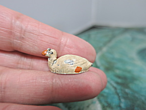 Miniature Duck Cast Lead Metal Toy Figurine France Htf