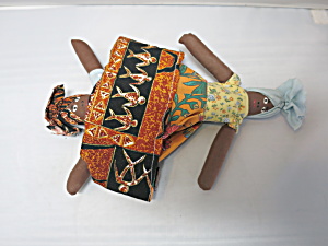 Vintage African Topsy Turvy Flip Doll 11 Inch