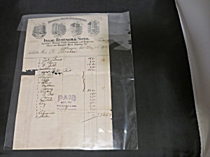 Antique Receipt Document Circa 1914 Isaac Benesch & Son