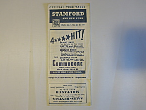Official Time Table Stamford And New York