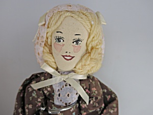 Vintage Cloth Doll Artist Signed S. Pealer 1989
