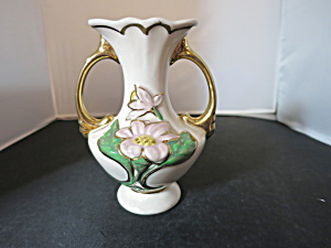 Hull Vase Water Lily Double Handle Marked H 2 5 1/2