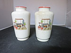 Universal Potteries Camwood Ivory Salt And Pepper Shakers