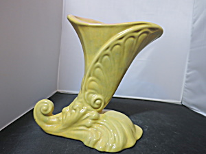 Vintage Gonder Ceramic Art Pottery Usa Vase H84 Cornucopia