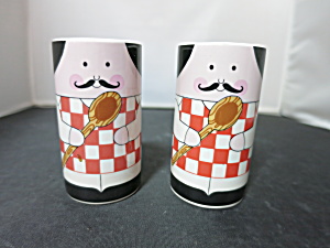 Vintage Chef With Wooden Spoon Salt And Pepper Shakers