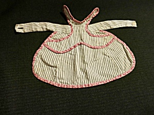 Vintage Doll Apron Or Pinafore With Pockets Stripes Hand Made