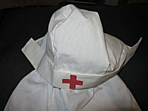 Vintage Doll Nurse Red Cross Hat And Skirt Large Doll